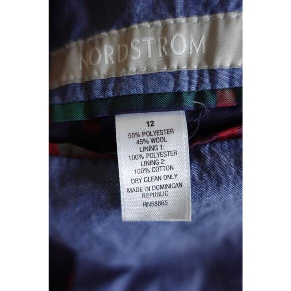 Nordstrom Blazer Boys 12 Navy Wool Plaid Lined Suit Jacket Coat Preppy Heritage - Picture 11 of 14